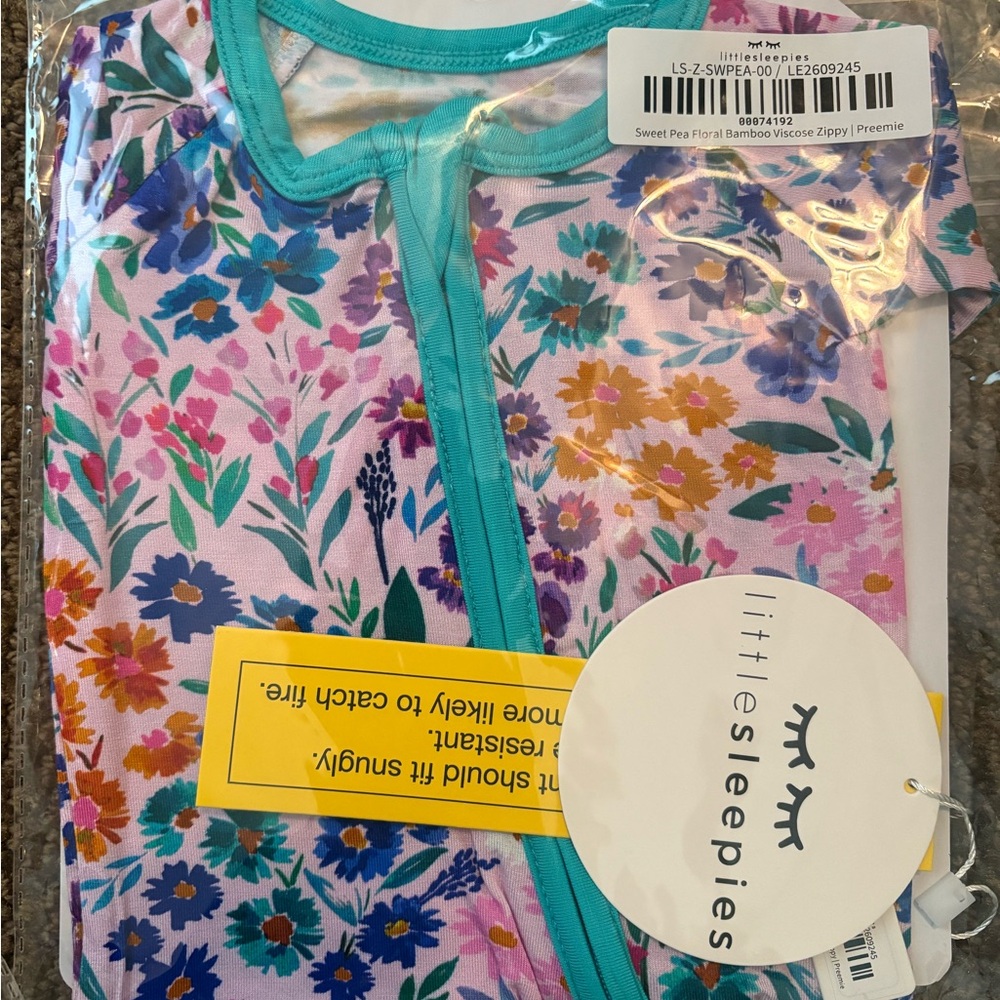 Little Sleepies Sweet Pea Preemie Bamboo Zippy